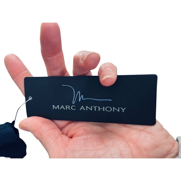 Marc Anthony Mens Slim Fit Long Sleeve Crew Neck Shirt Navy Blue Cotton Bld NWT - Picture 4 of 4